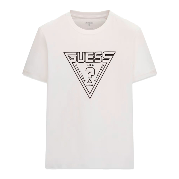 Guess T-shirts Blanc - T-shirt avec logo triangulaire - S - Ref 32 €